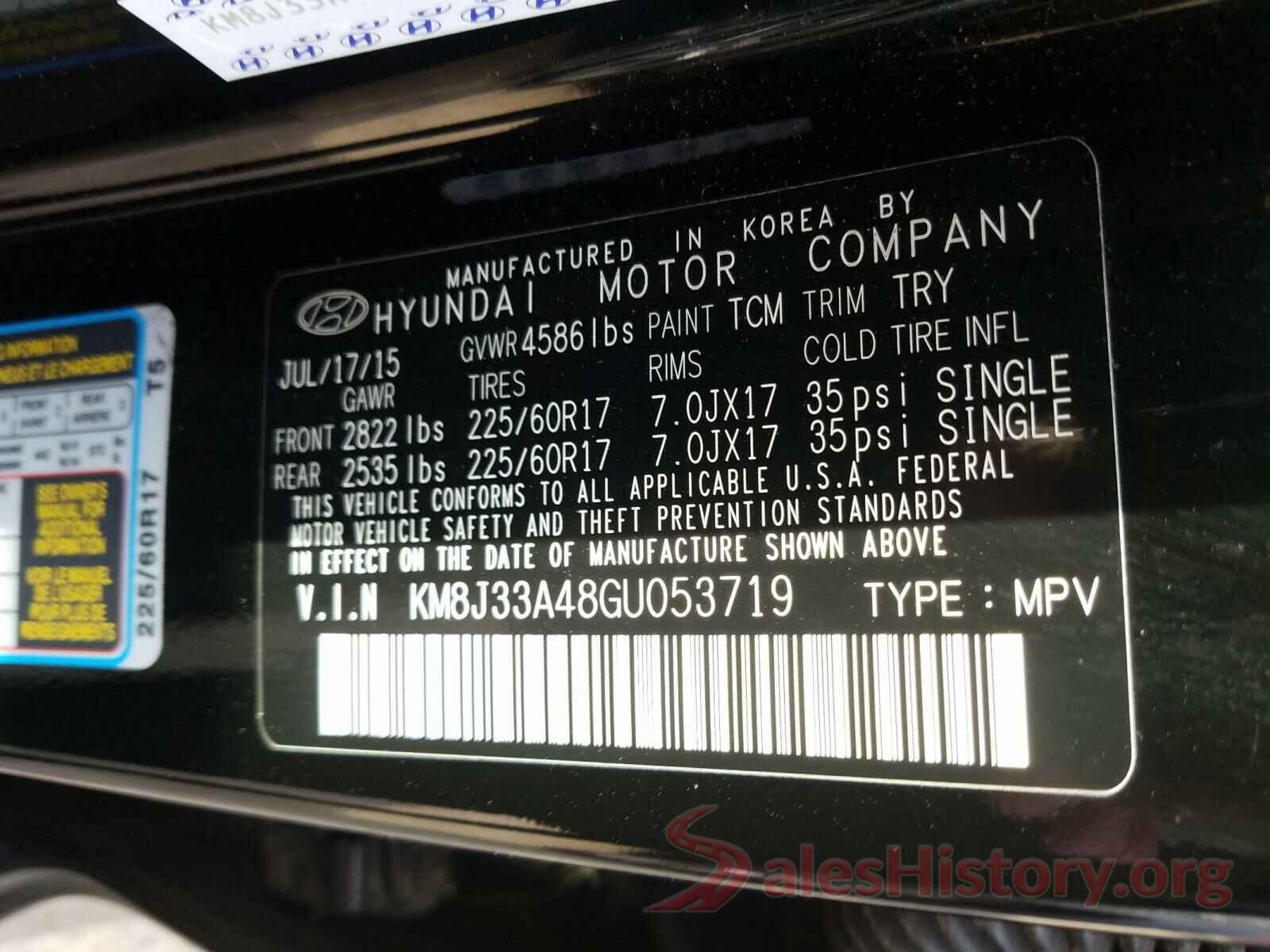 KM8J33A48GU053719 2016 HYUNDAI TUCSON