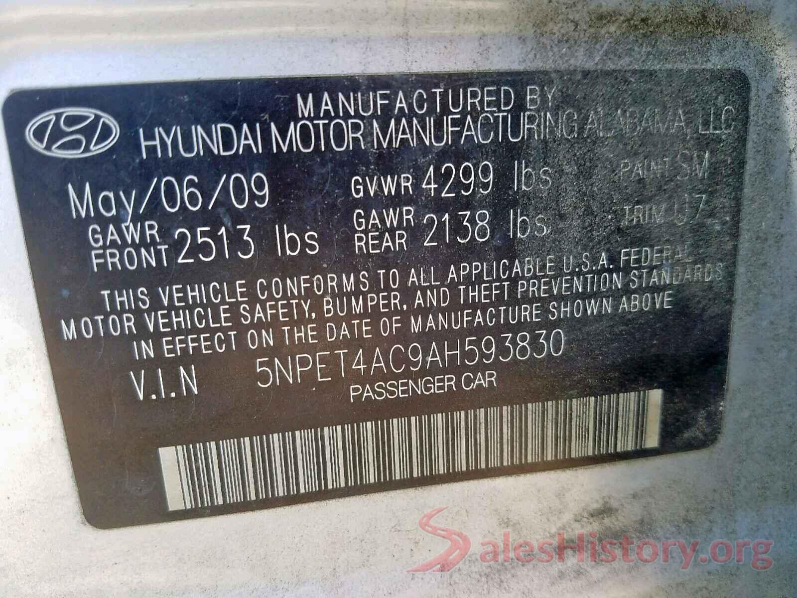 5NPET4AC9AH593830 2010 HYUNDAI SONATA