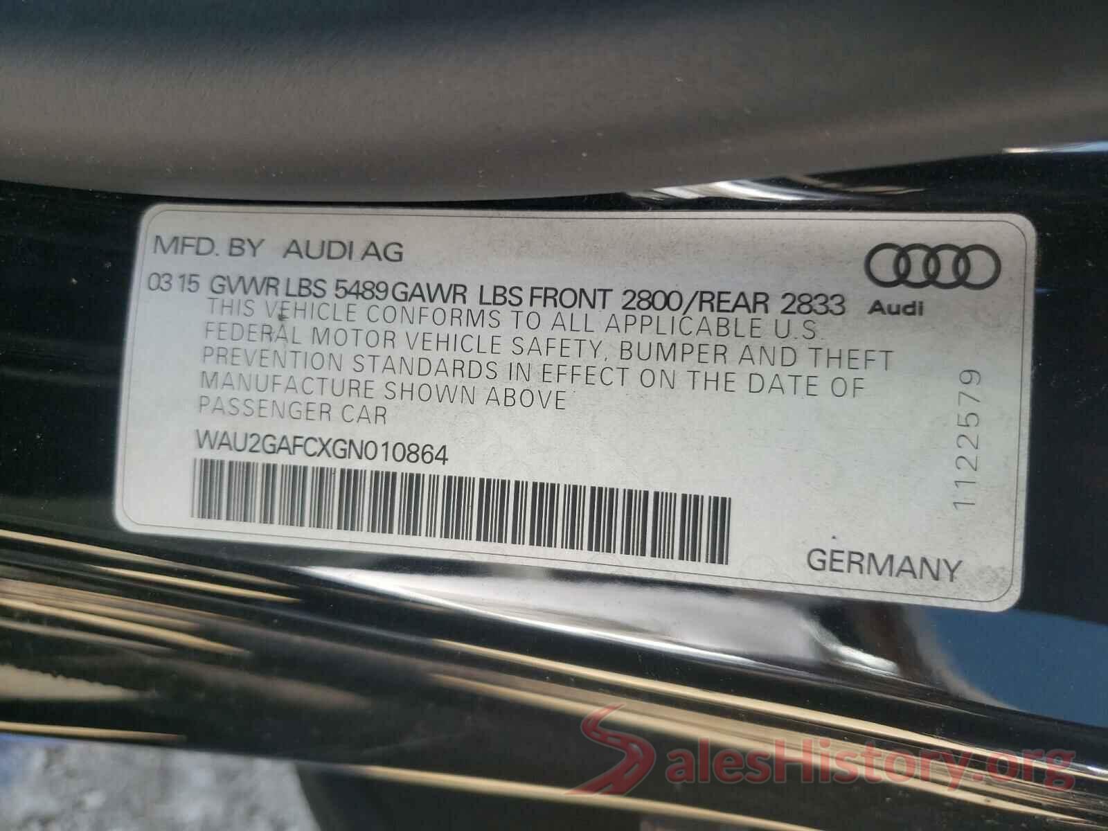 WAU2GAFCXGN010864 2016 AUDI A7