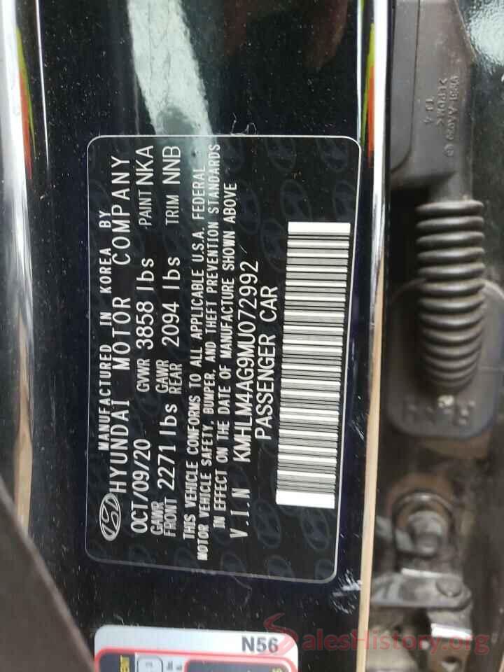 KMHLM4AG9MU072992 2021 HYUNDAI ELANTRA