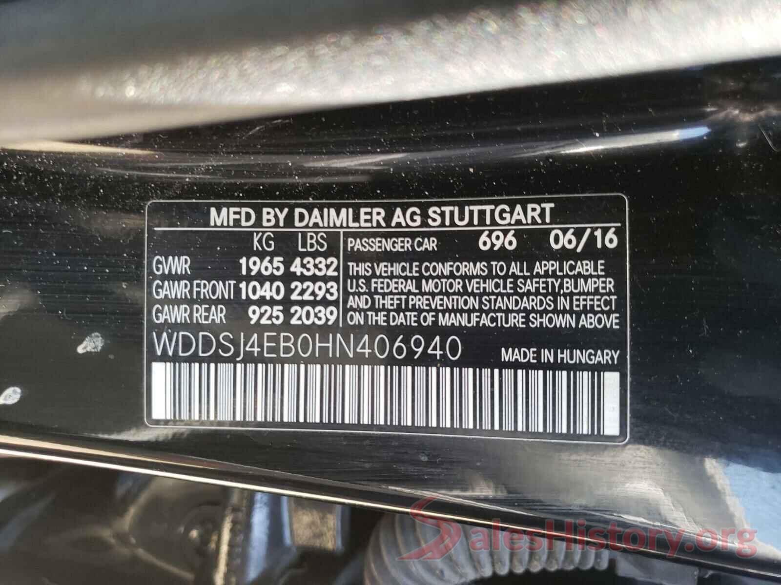 WDDSJ4EB0HN406940 2017 MERCEDES-BENZ C CLASS