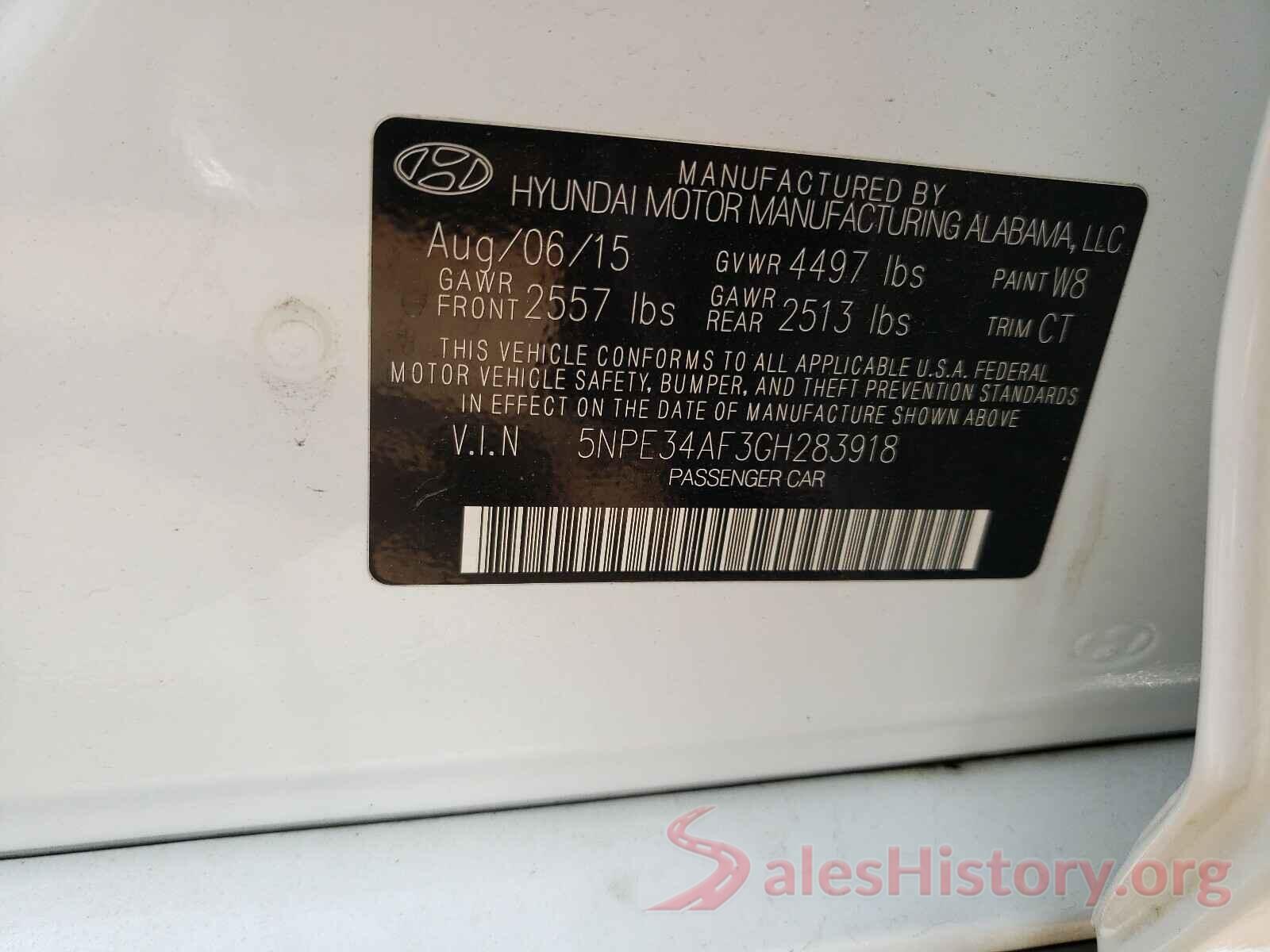 5NPE34AF3GH283918 2016 HYUNDAI SONATA