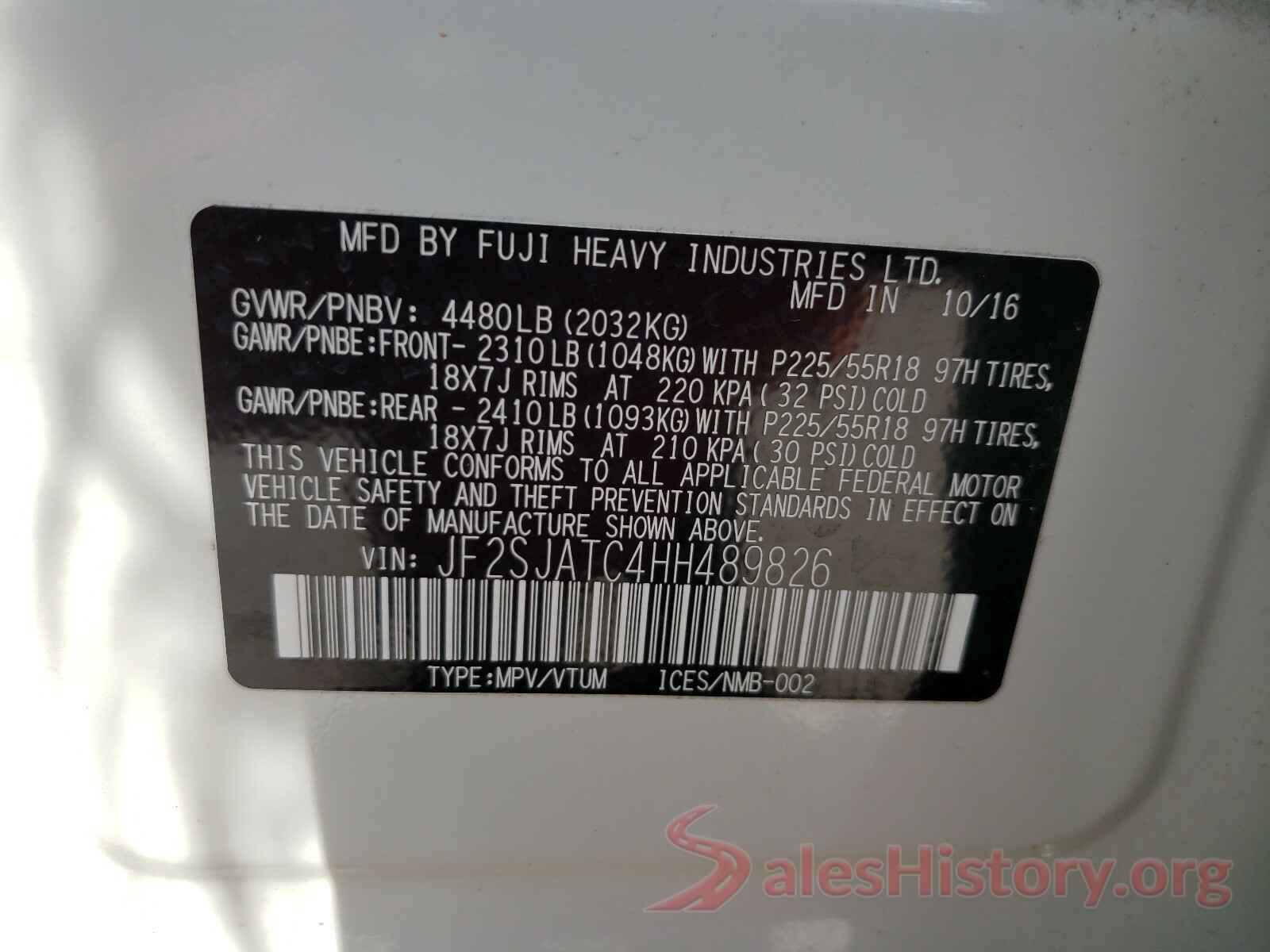 JF2SJATC4HH489826 2017 SUBARU FORESTER