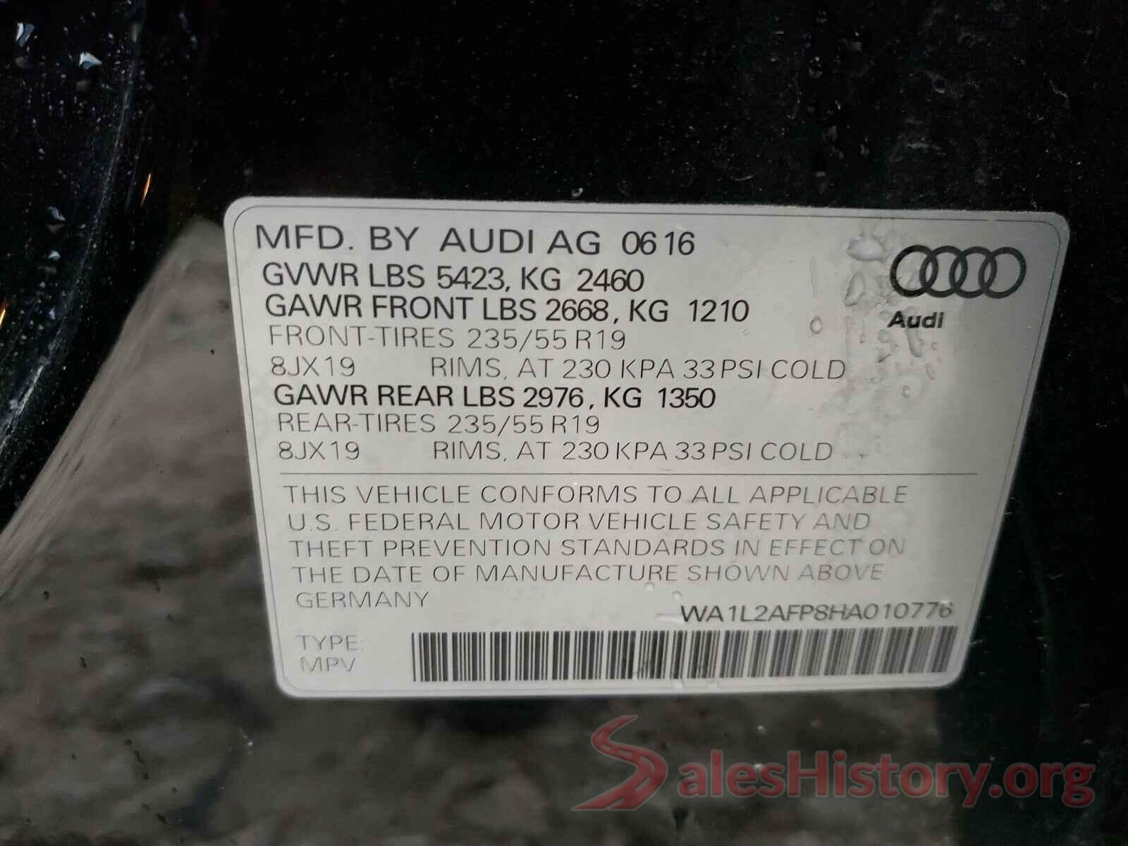 WA1L2AFP8HA010776 2017 AUDI Q5