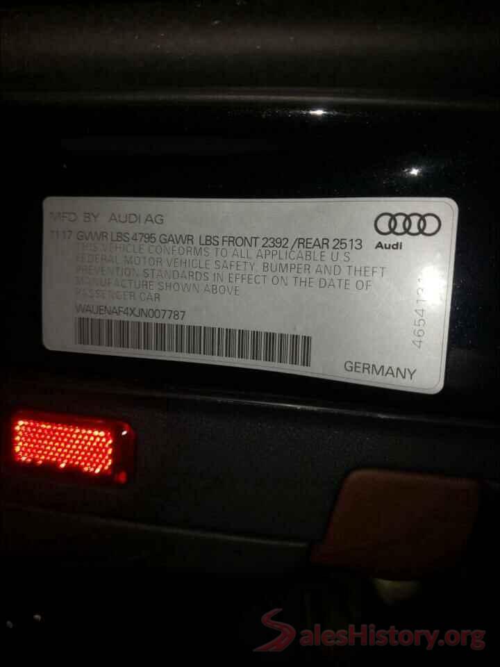 WAUENAF4XJN007787 2018 AUDI A4