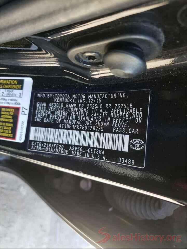 4T1BF1FK7GU178279 2016 TOYOTA CAMRY