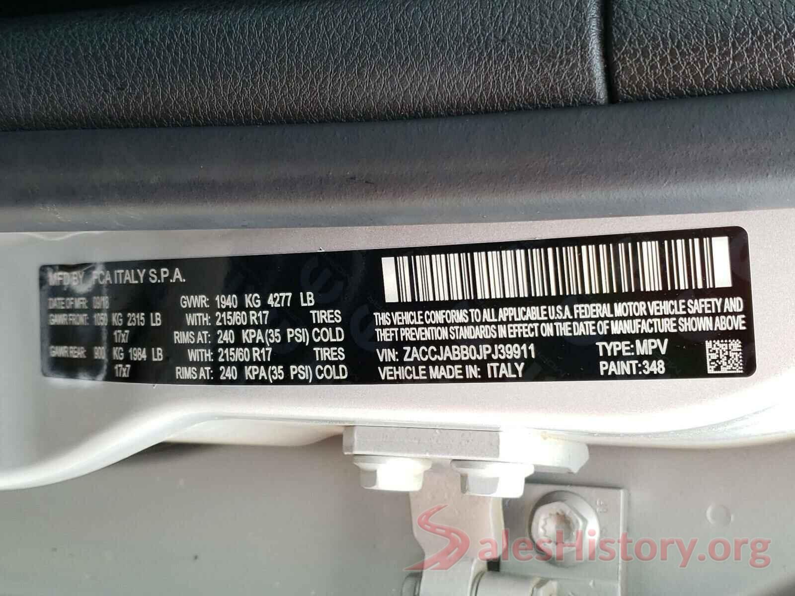 ZACCJABB0JPJ39911 2018 JEEP RENEGADE