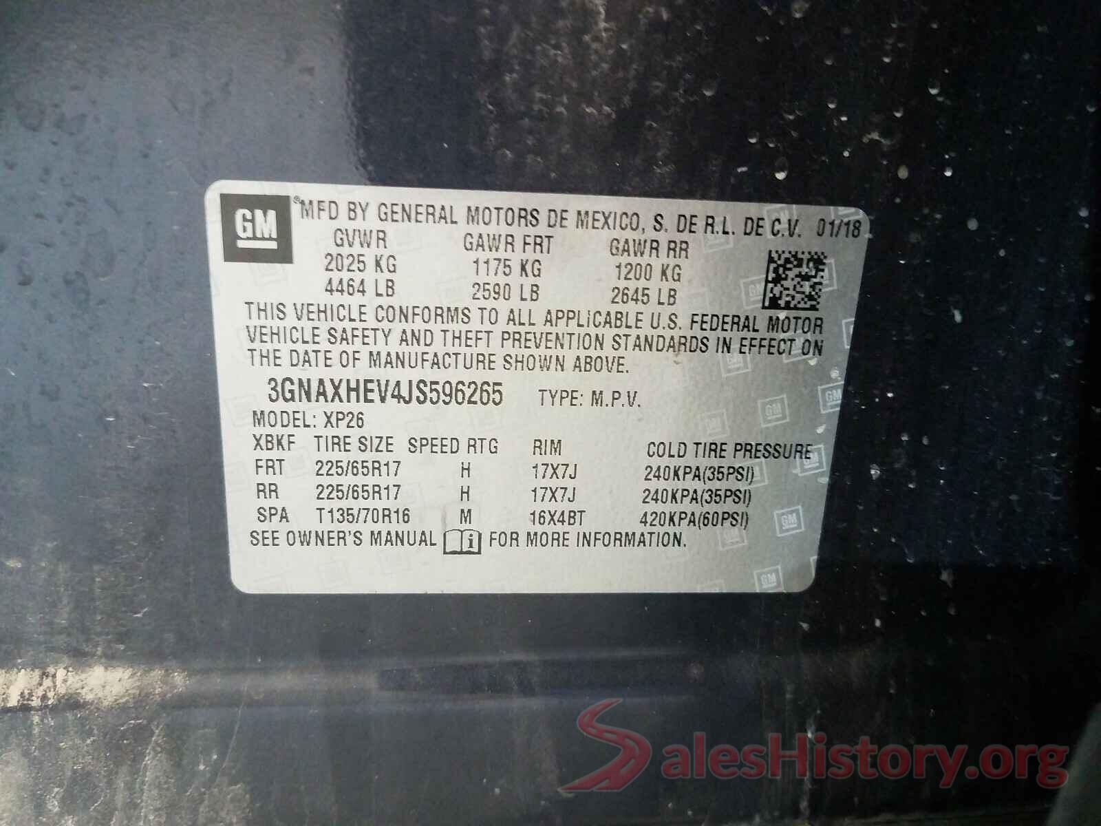 3GNAXHEV4JS596265 2018 CHEVROLET EQUINOX