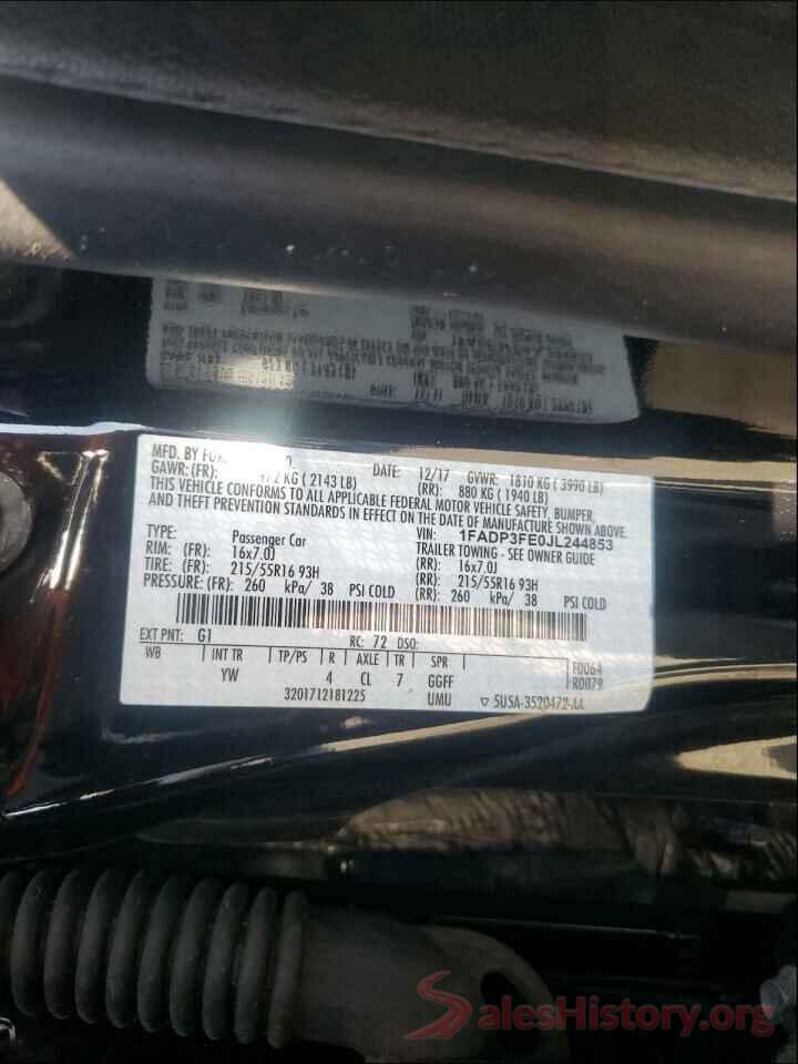 1FADP3FE0JL244853 2018 FORD FOCUS