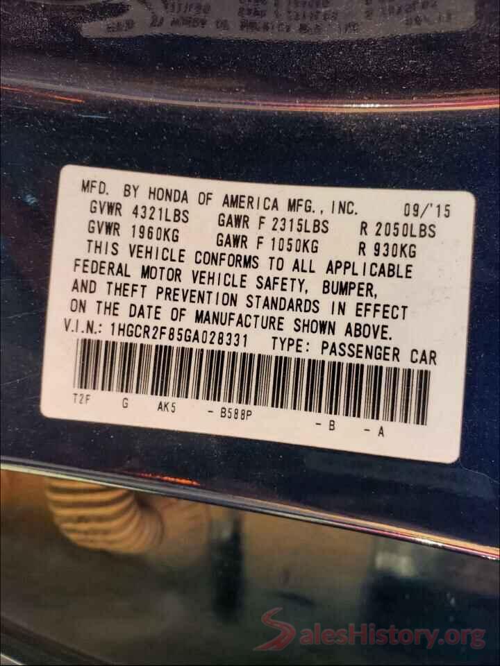 1HGCR2F85GA028331 2016 HONDA ACCORD