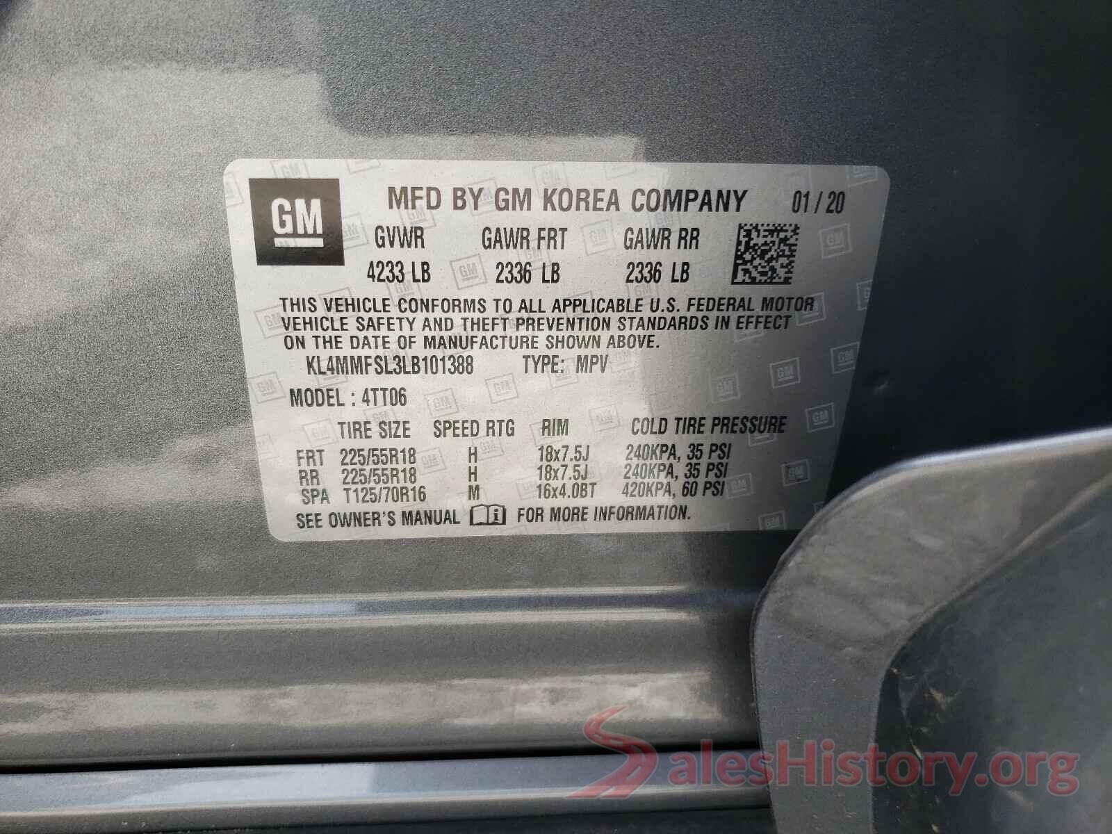 KL4MMFSL3LB101388 2020 BUICK ENCORE