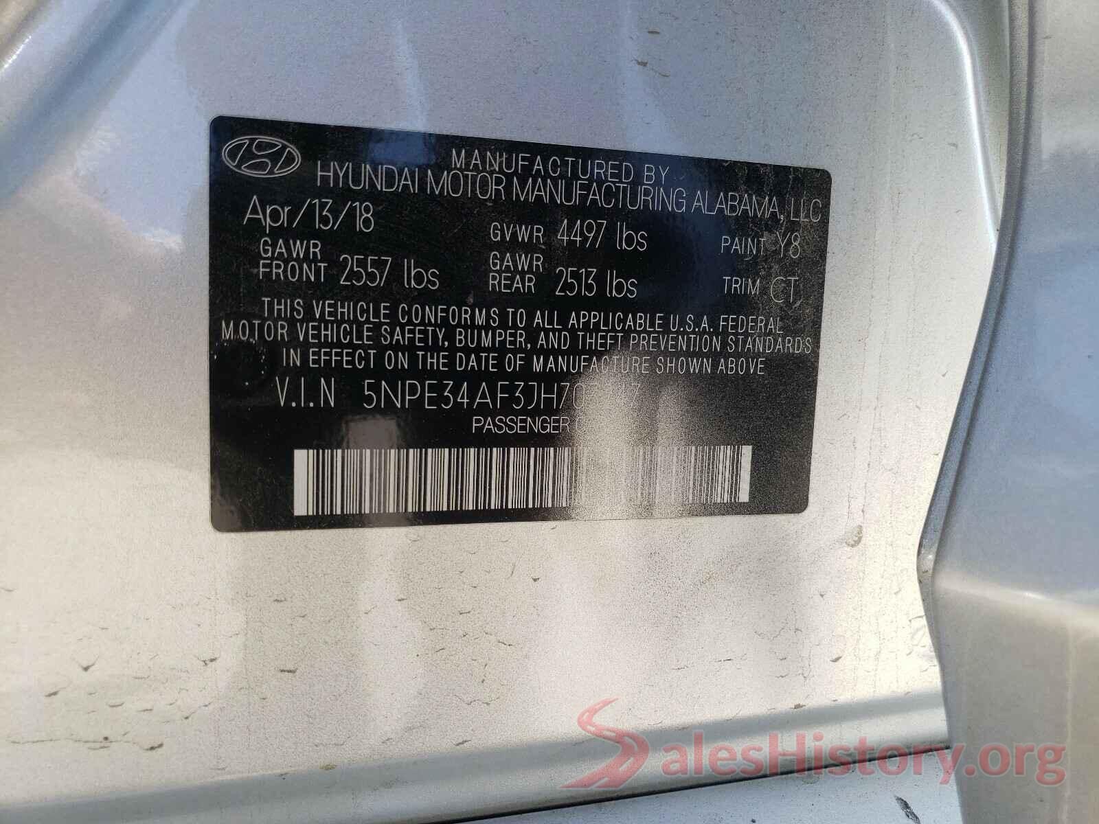 5NPE34AF3JH703247 2018 HYUNDAI SONATA