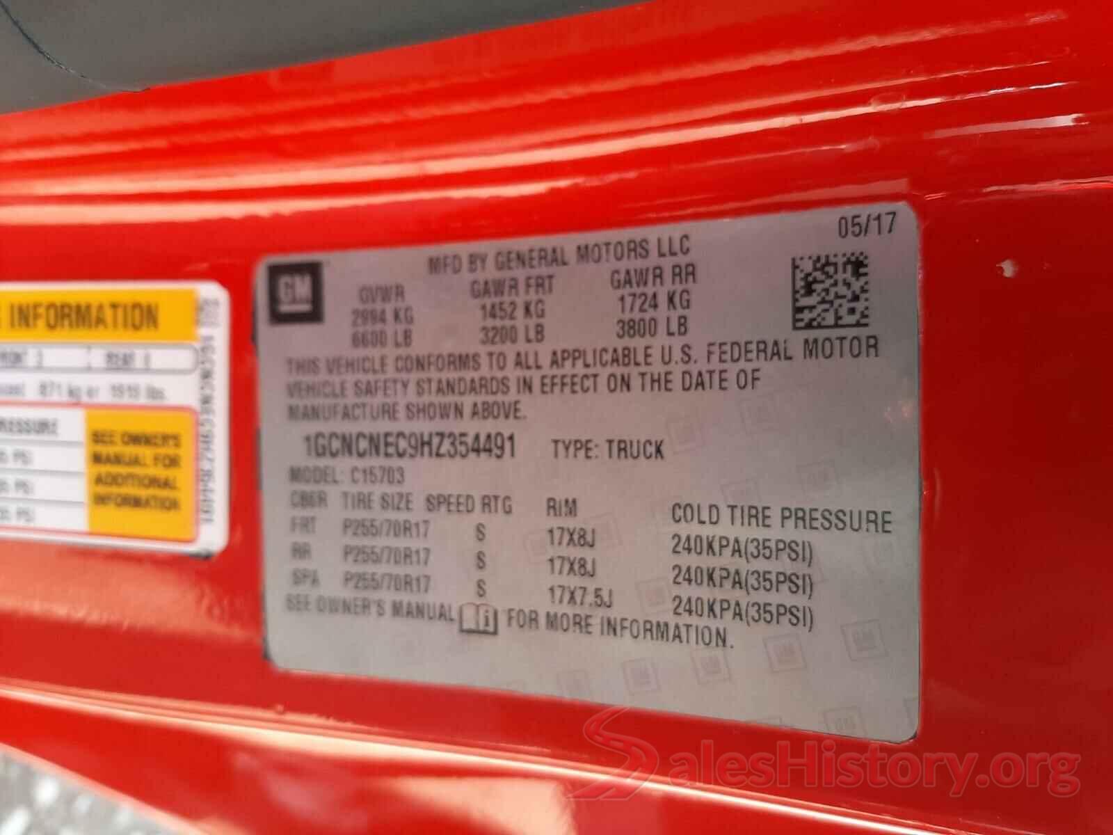 1GCNCNEC9HZ354491 2017 CHEVROLET SILVERADO