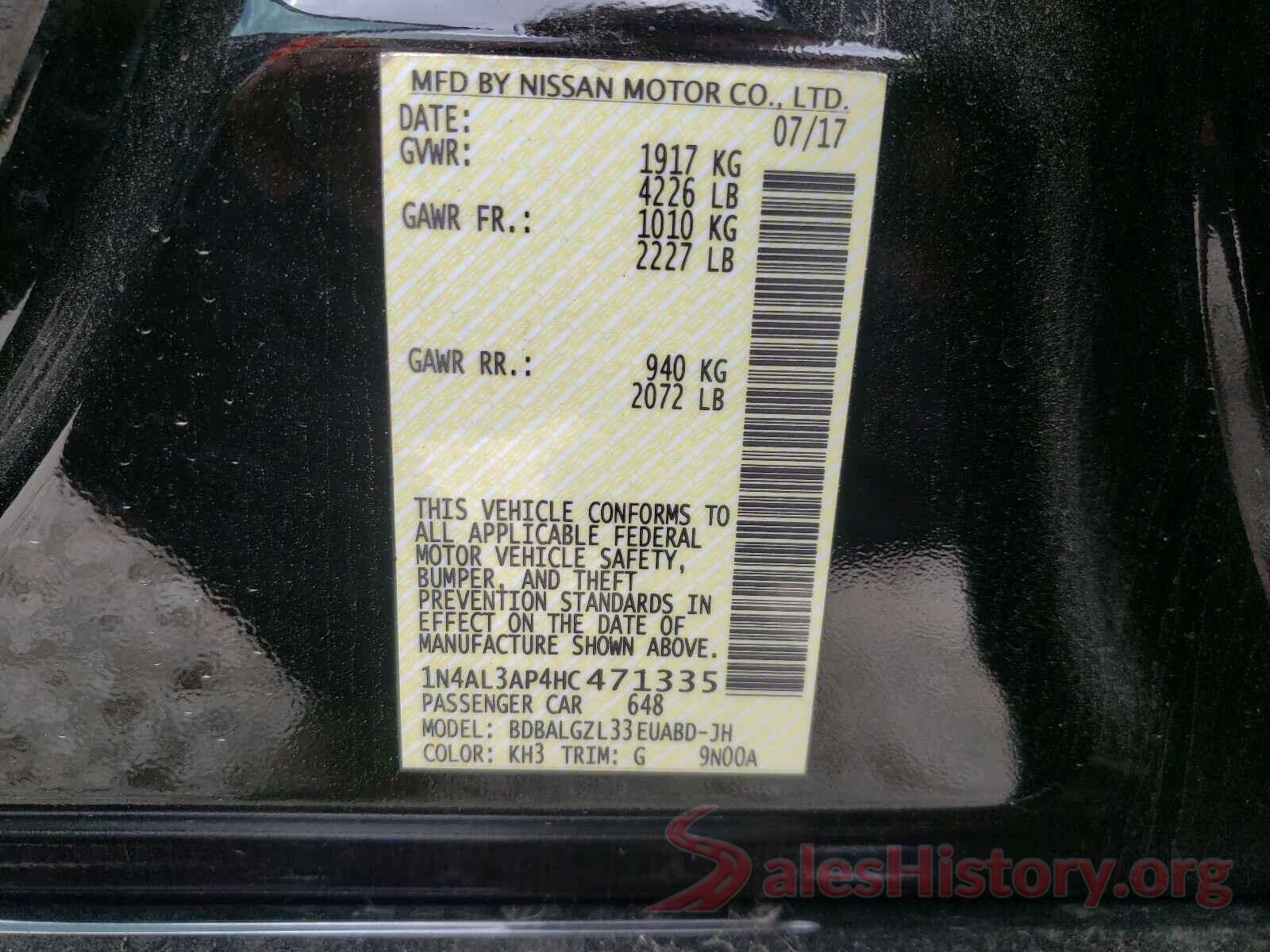 1N4AL3AP4HC471335 2017 NISSAN ALTIMA