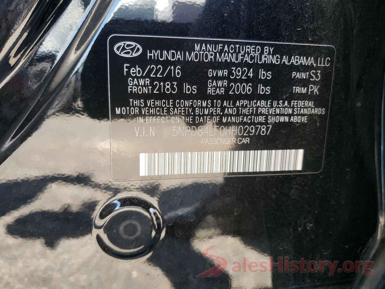 5NPD84LF0HH029787 2017 HYUNDAI ELANTRA