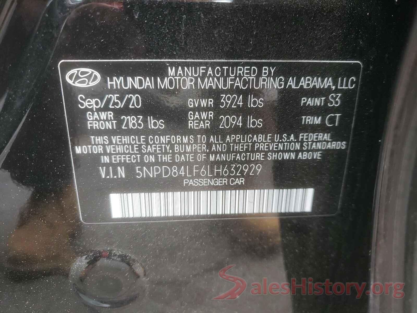 5NPD84LF6LH632929 2020 HYUNDAI ELANTRA