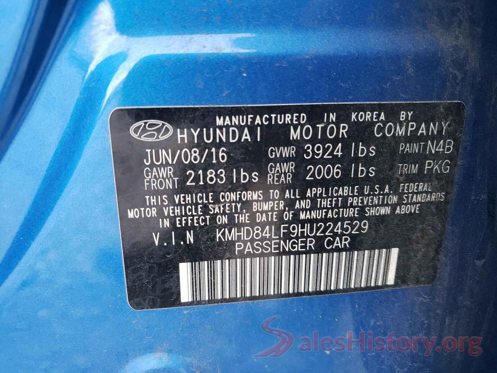 KMHD84LF9HU224529 2017 HYUNDAI ELANTRA