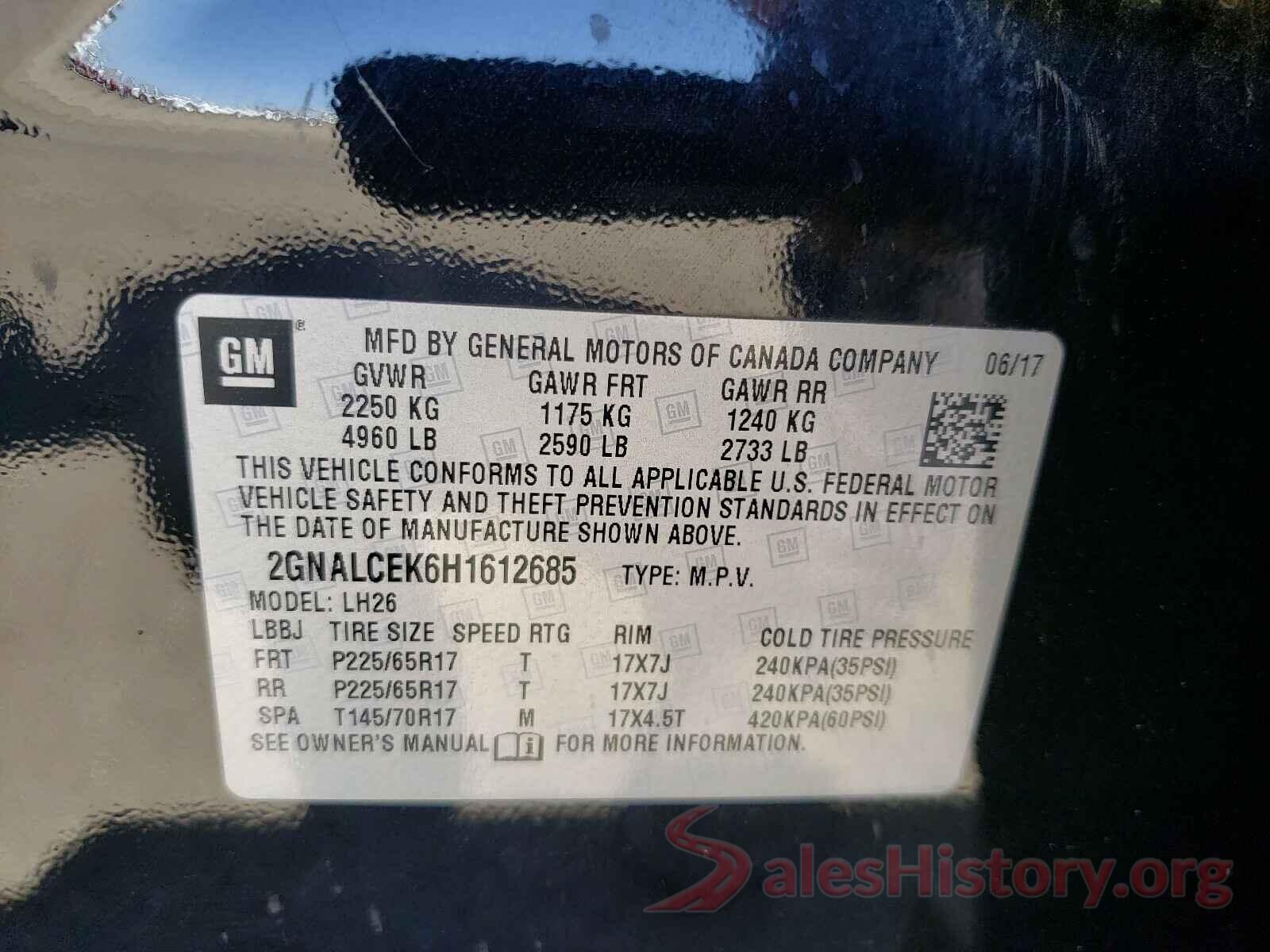 2GNALCEK6H1612685 2017 CHEVROLET EQUINOX