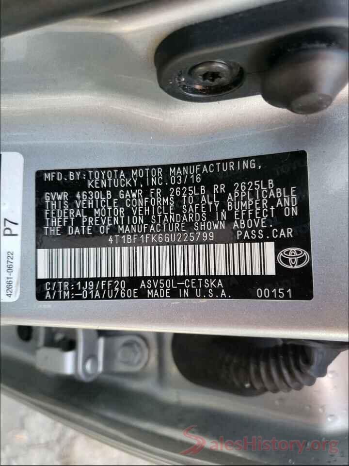 4T1BF1FK6GU225799 2016 TOYOTA CAMRY