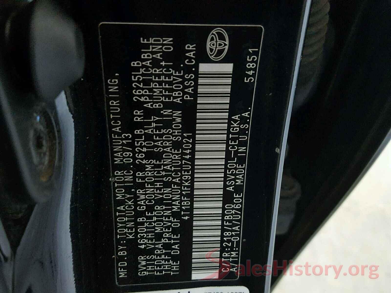 4T1BF1FK9EU744021 2014 TOYOTA CAMRY