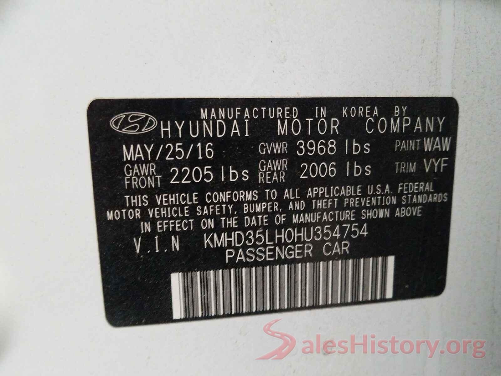 KMHD35LH0HU354754 2017 HYUNDAI ELANTRA