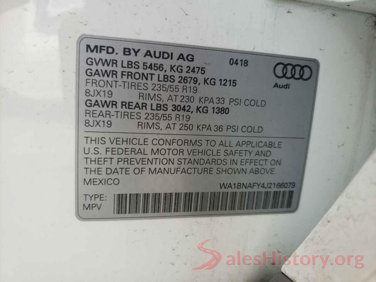 WA1BNAFY4J2166079 2018 AUDI Q5