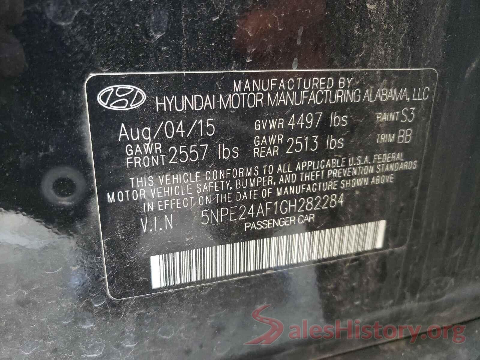 5NPE24AF1GH282284 2016 HYUNDAI SONATA