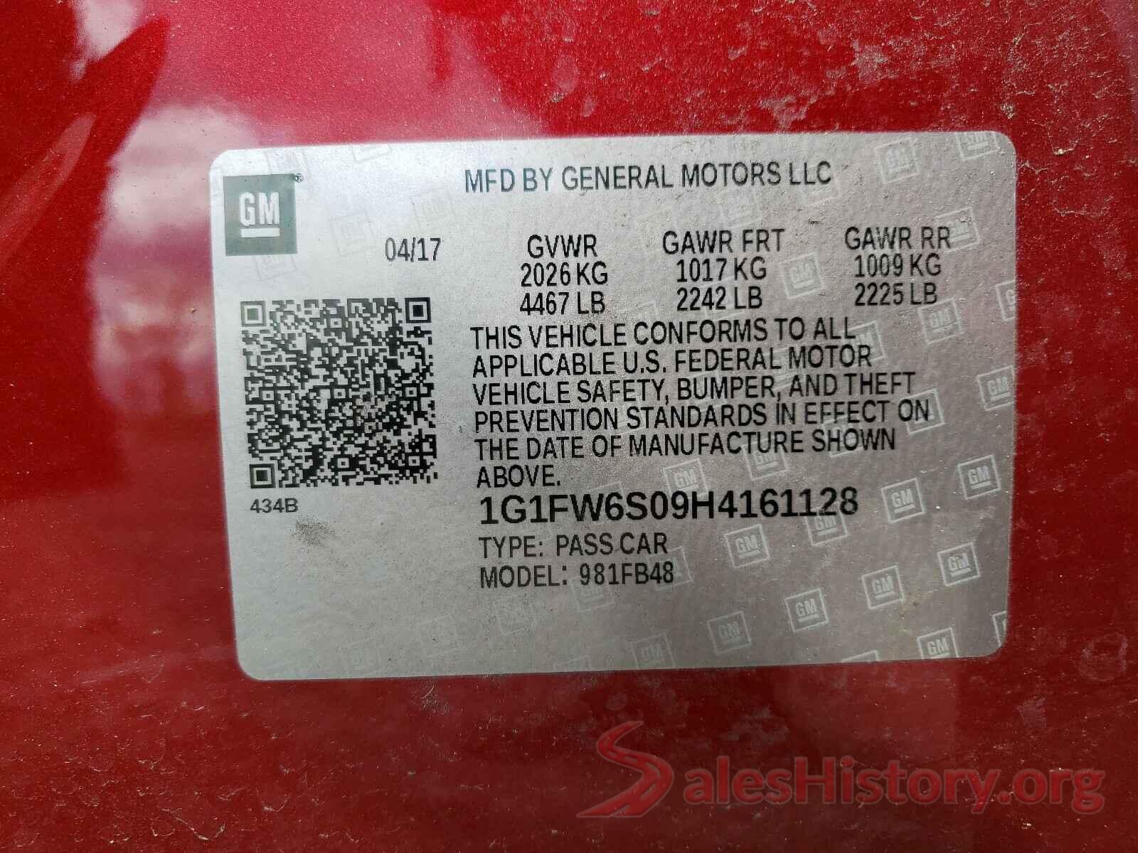 1G1FW6S09H4161128 2017 CHEVROLET BOLT