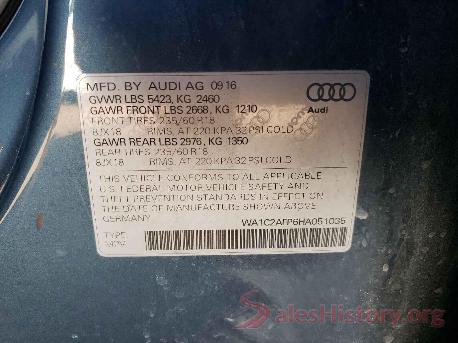 WA1C2AFP6HA051035 2017 AUDI Q5