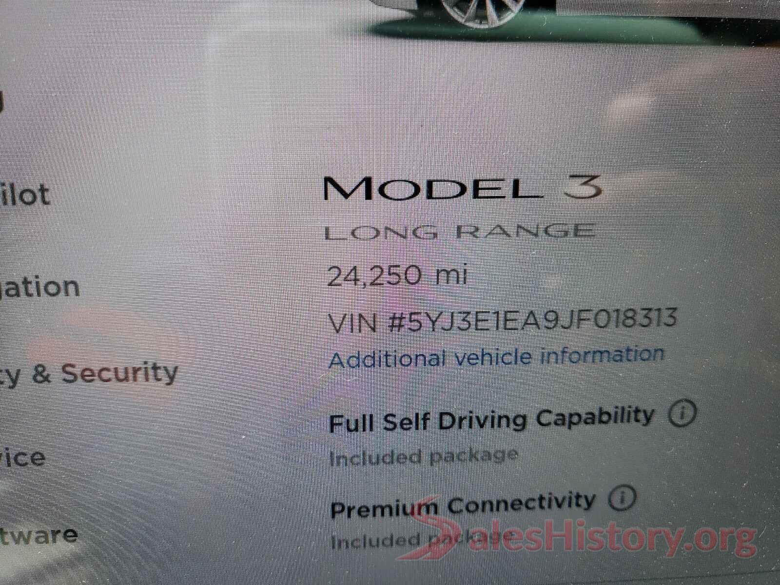 5YJ3E1EA9JF018313 2018 TESLA MODEL 3