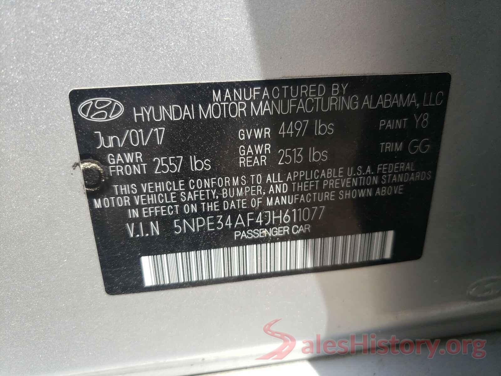 5NPE34AF4JH611077 2018 HYUNDAI SONATA