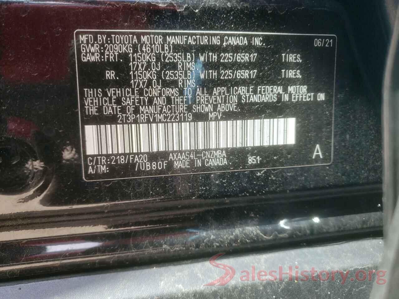 2T3P1RFV1MC223119 2021 TOYOTA RAV4