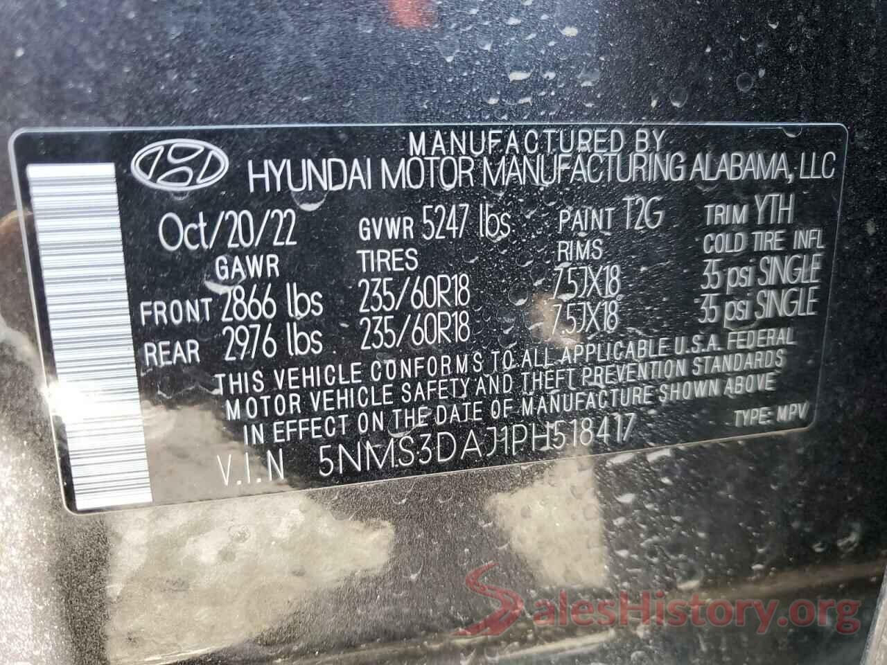 5NMS3DAJ1PH518417 2023 HYUNDAI SANTA FE