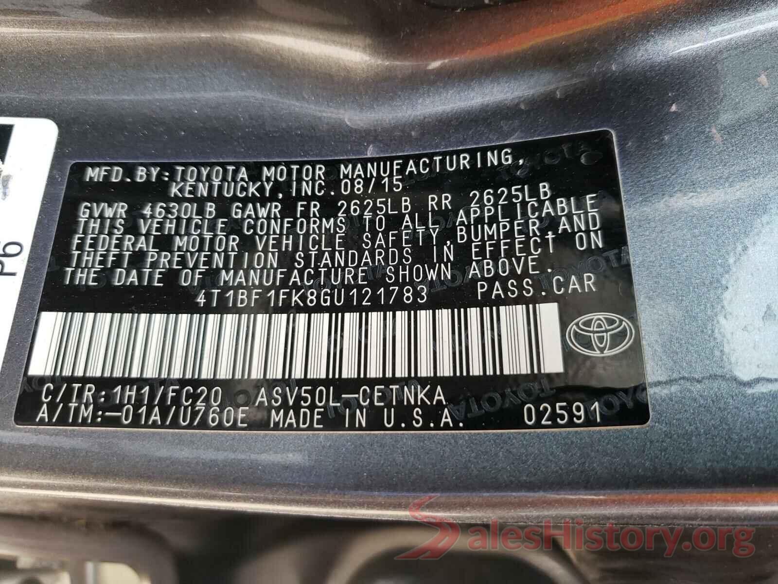 4T1BF1FK8GU121783 2016 TOYOTA CAMRY