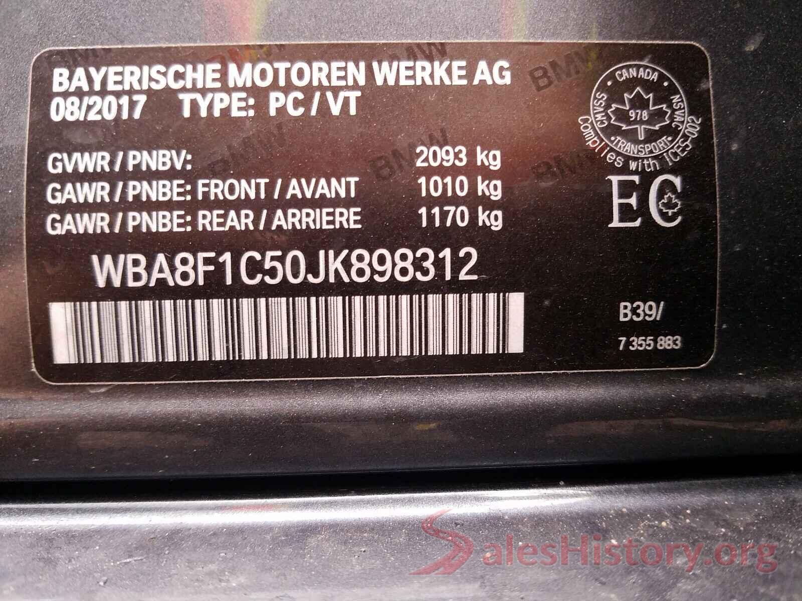 WBA8F1C50JK898312 2018 BMW 3 SERIES