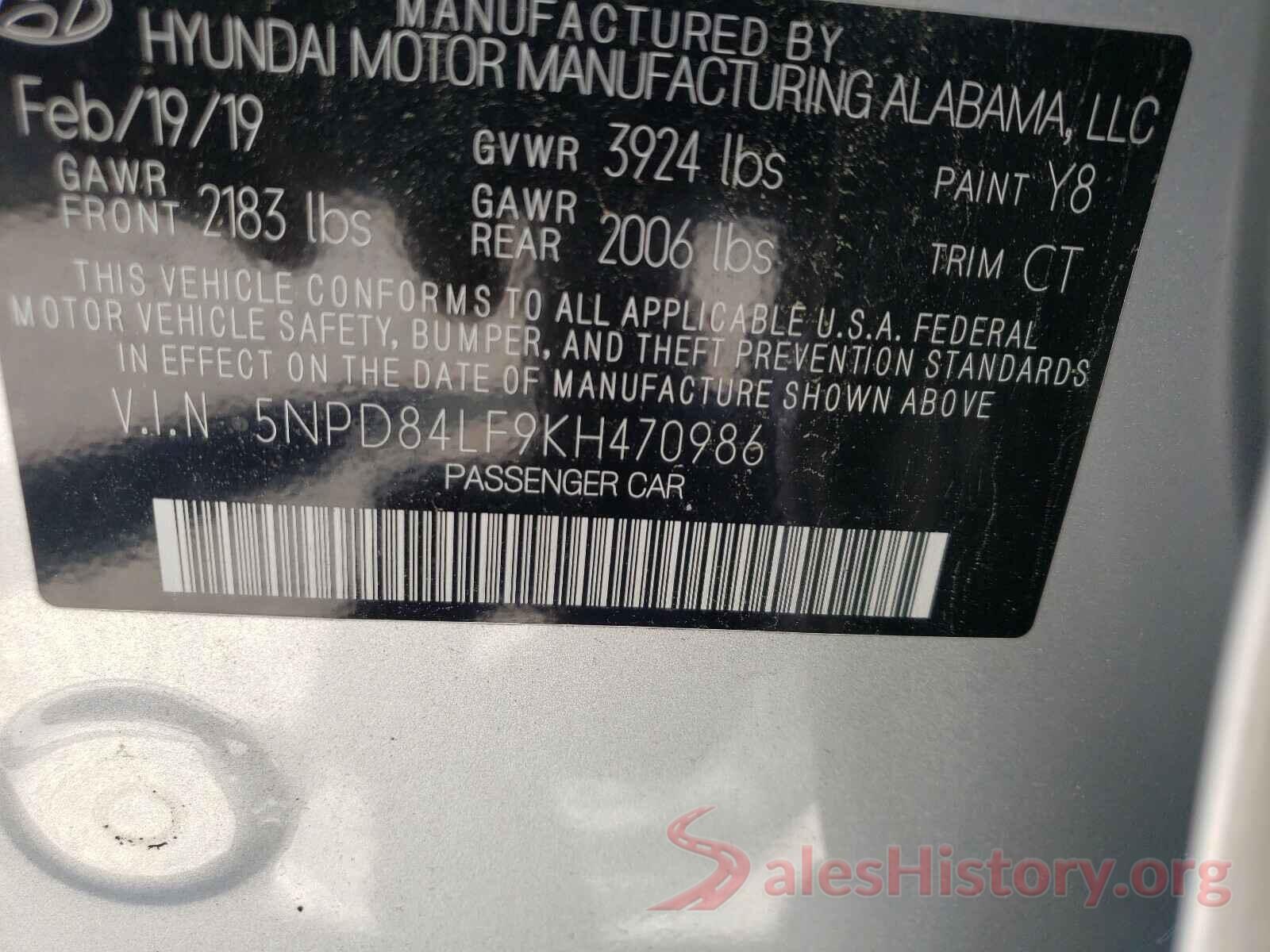 5NPD84LF9KH470986 2019 HYUNDAI ELANTRA