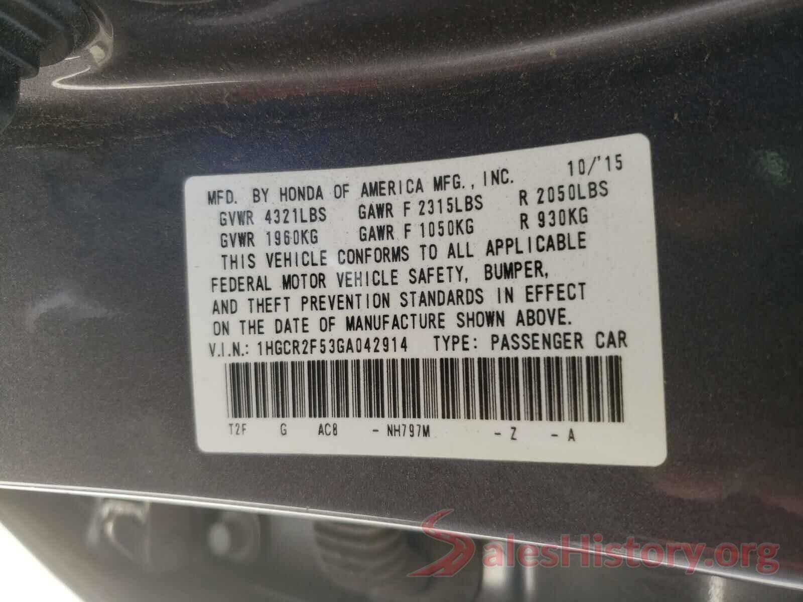 1HGCR2F53GA042914 2016 HONDA ACCORD