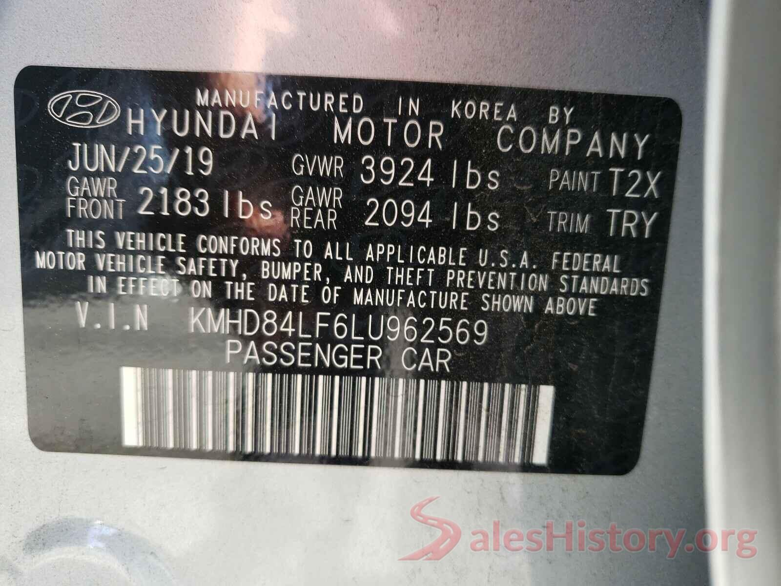 KMHD84LF6LU962569 2020 HYUNDAI ELANTRA