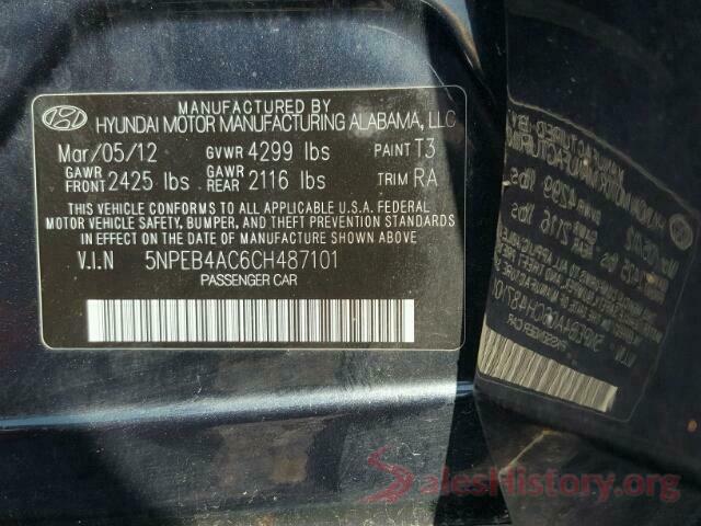 5NPEB4AC6CH487101 2012 HYUNDAI SONATA