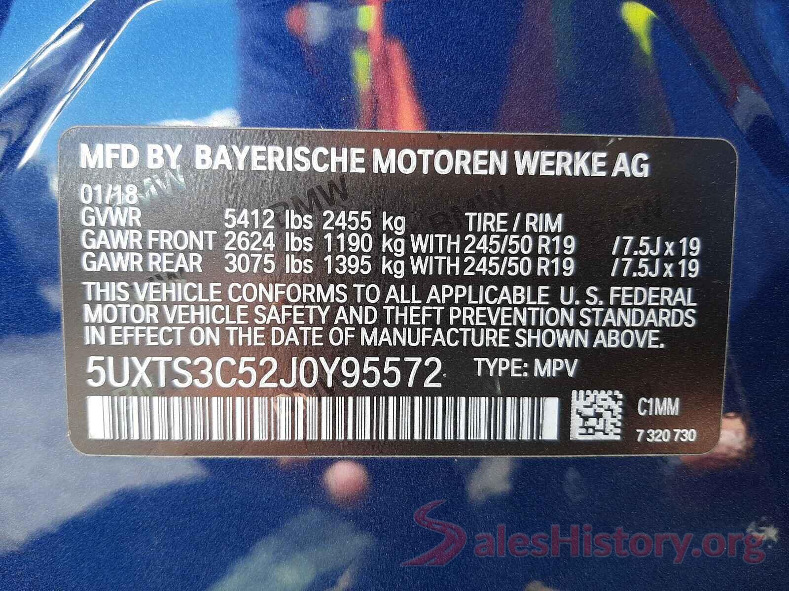 5UXTS3C52J0Y95572 2018 BMW X3