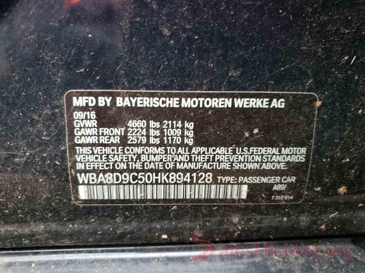 WBA8D9C50HK894128 2017 BMW 3 SERIES