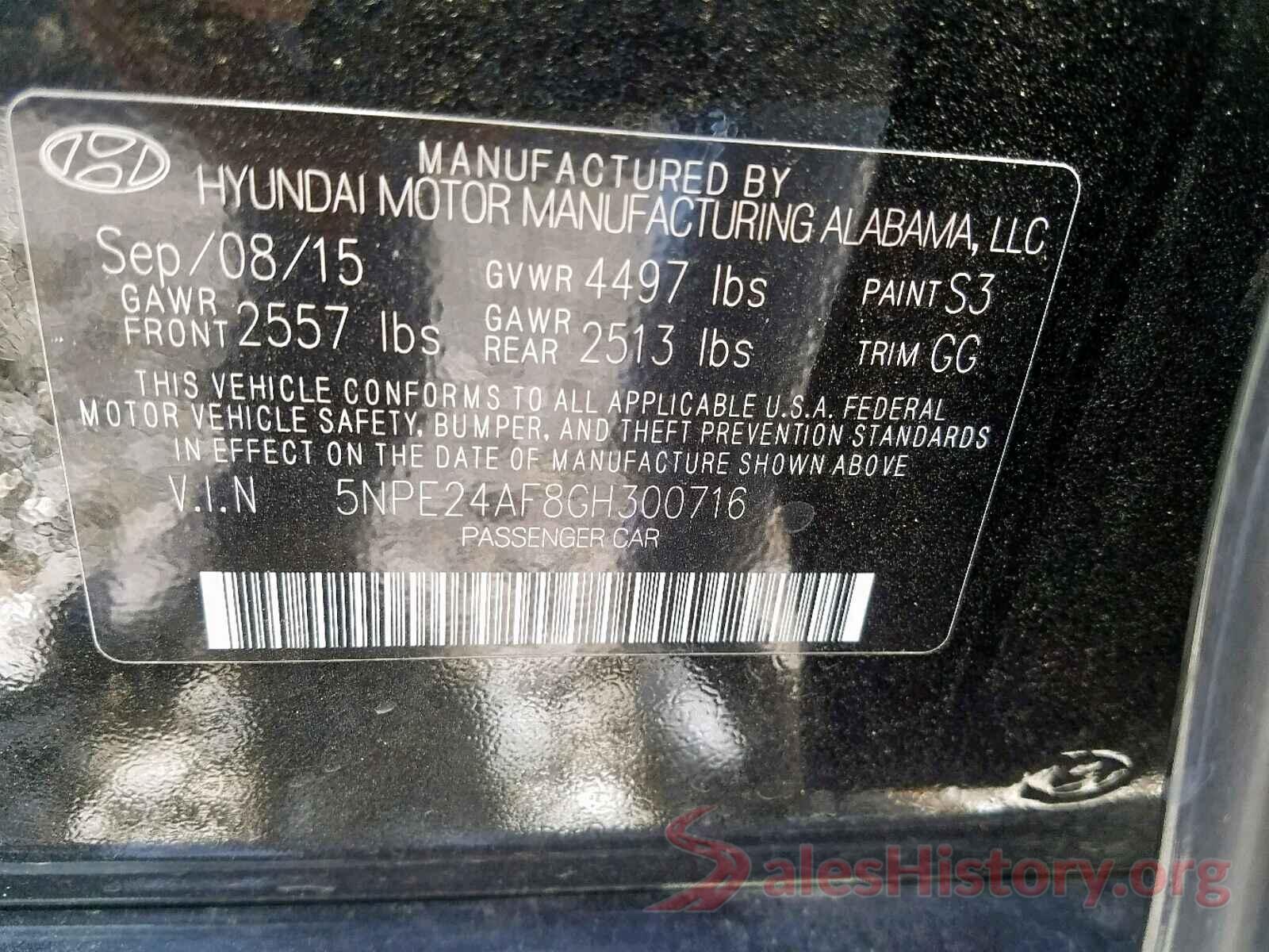 5NPE24AF8GH300716 2016 HYUNDAI SONATA