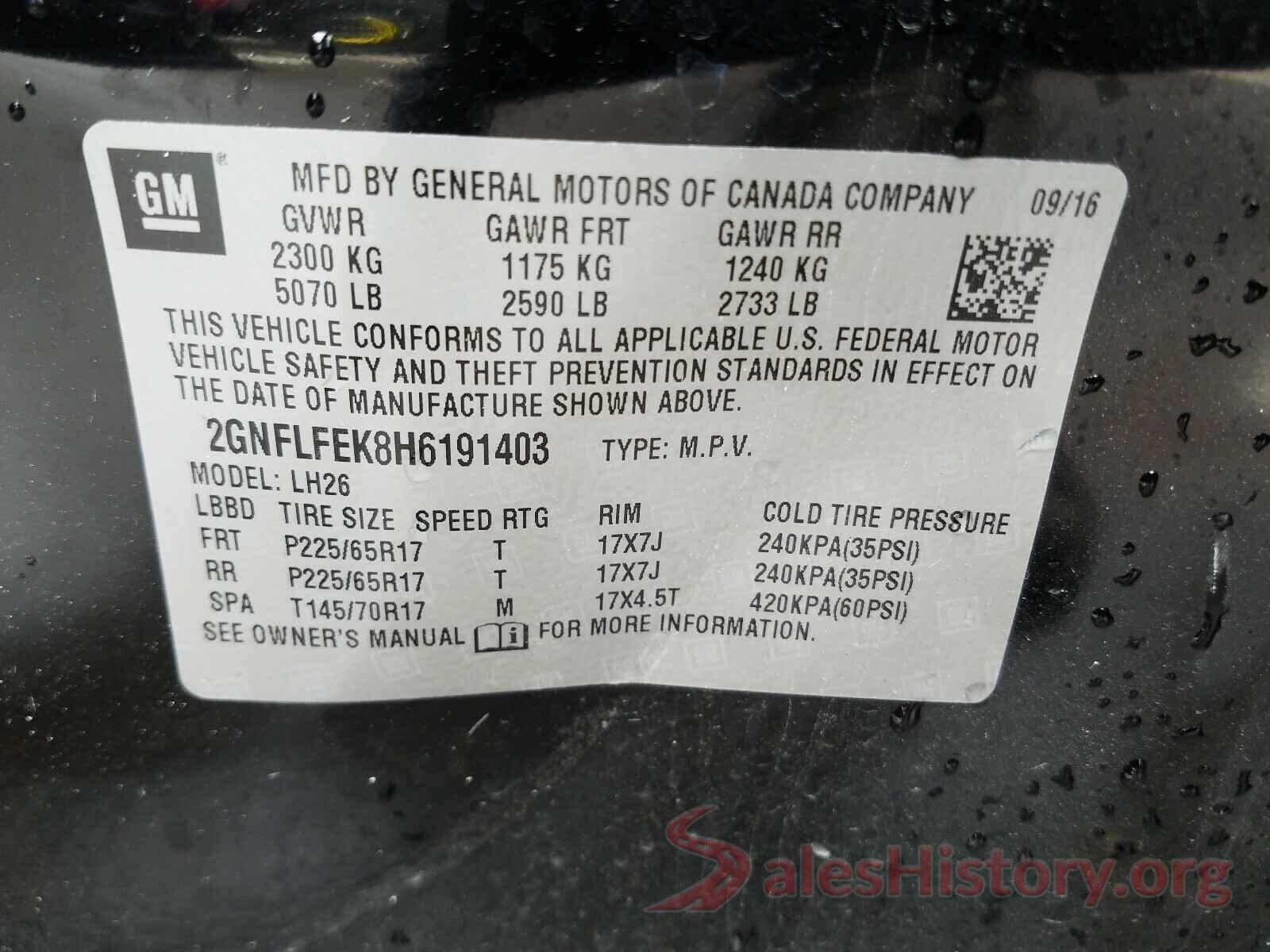 2GNFLFEK8H6191403 2017 CHEVROLET EQUINOX