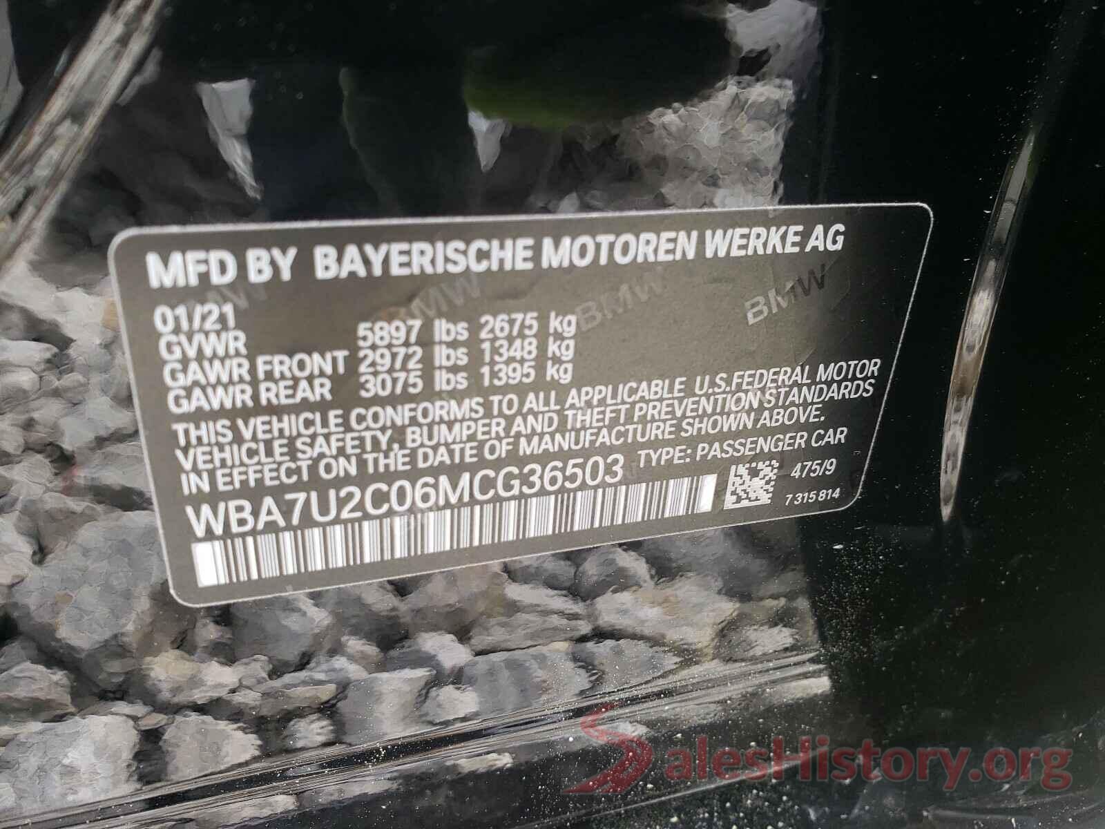 WBA7U2C06MCG36503 2021 BMW 7 SERIES