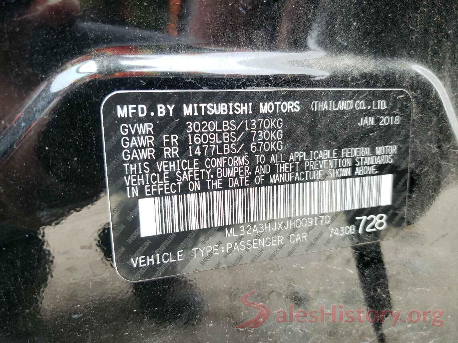 ML32A3HJXJH009170 2018 MITSUBISHI MIRAGE