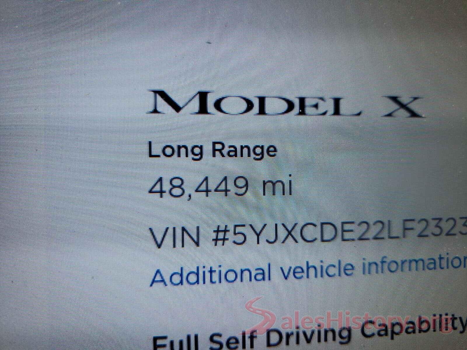 5YJXCDE22LF232340 2020 TESLA MODEL X