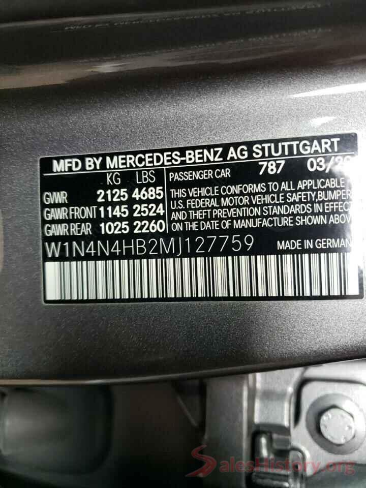 W1N4N4HB2MJ127759 2021 MERCEDES-BENZ GLA-CLASS