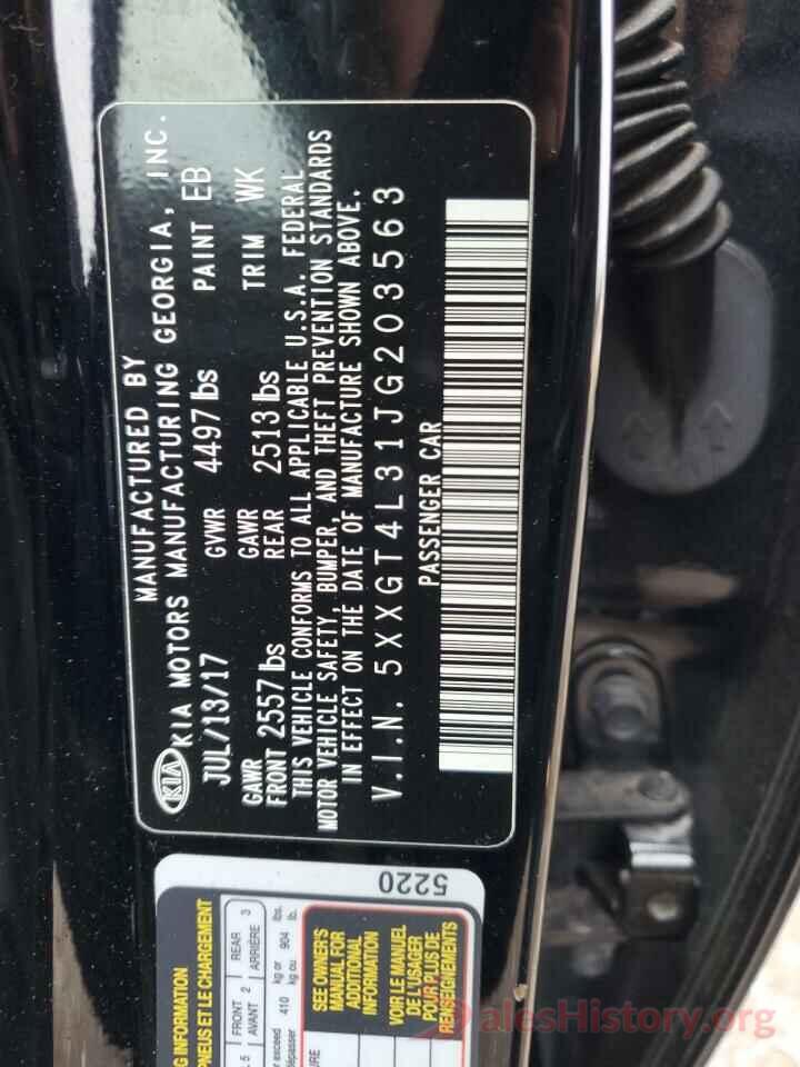 5XXGT4L31JG203563 2018 KIA OPTIMA