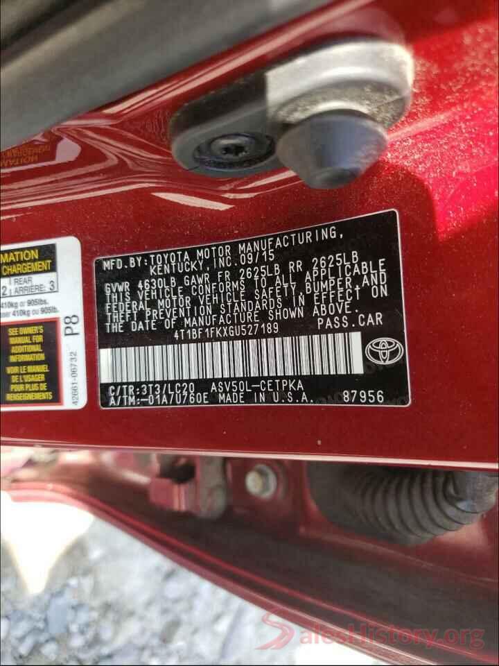 4T1BF1FKXGU527189 2016 TOYOTA CAMRY