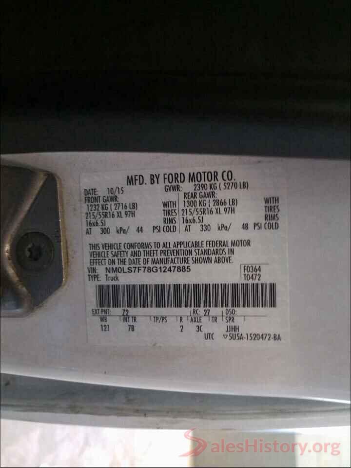 NM0LS7F78G1247885 2016 FORD TRANSIT CO